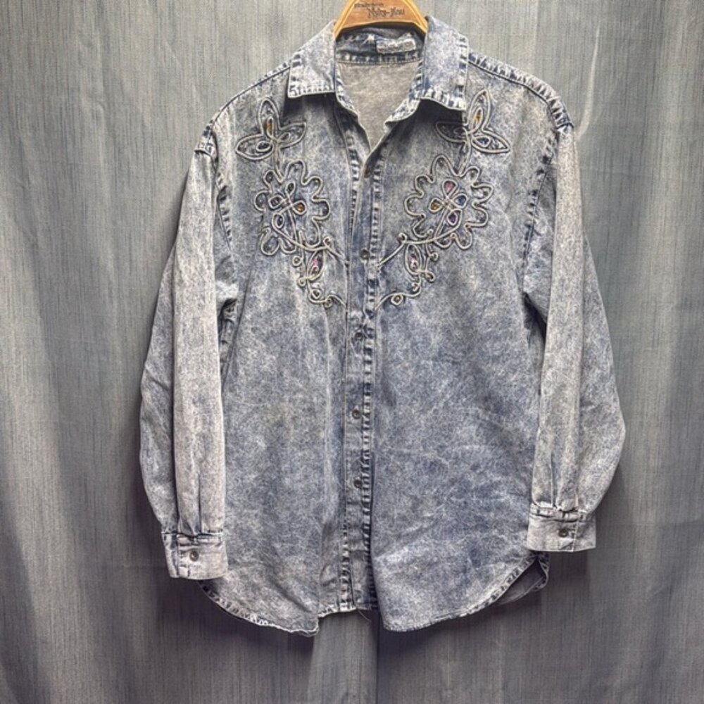 Vintage denim button up top size medium/large